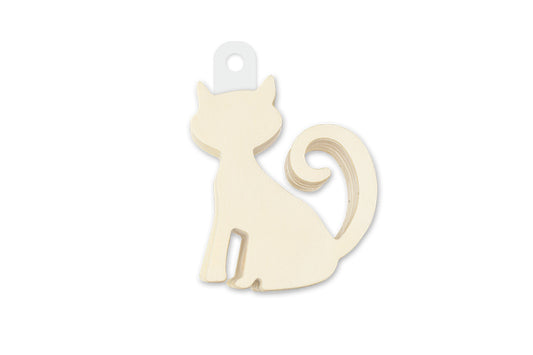 Wood Craft: 8cm Wood Shapes x12 N) Cat