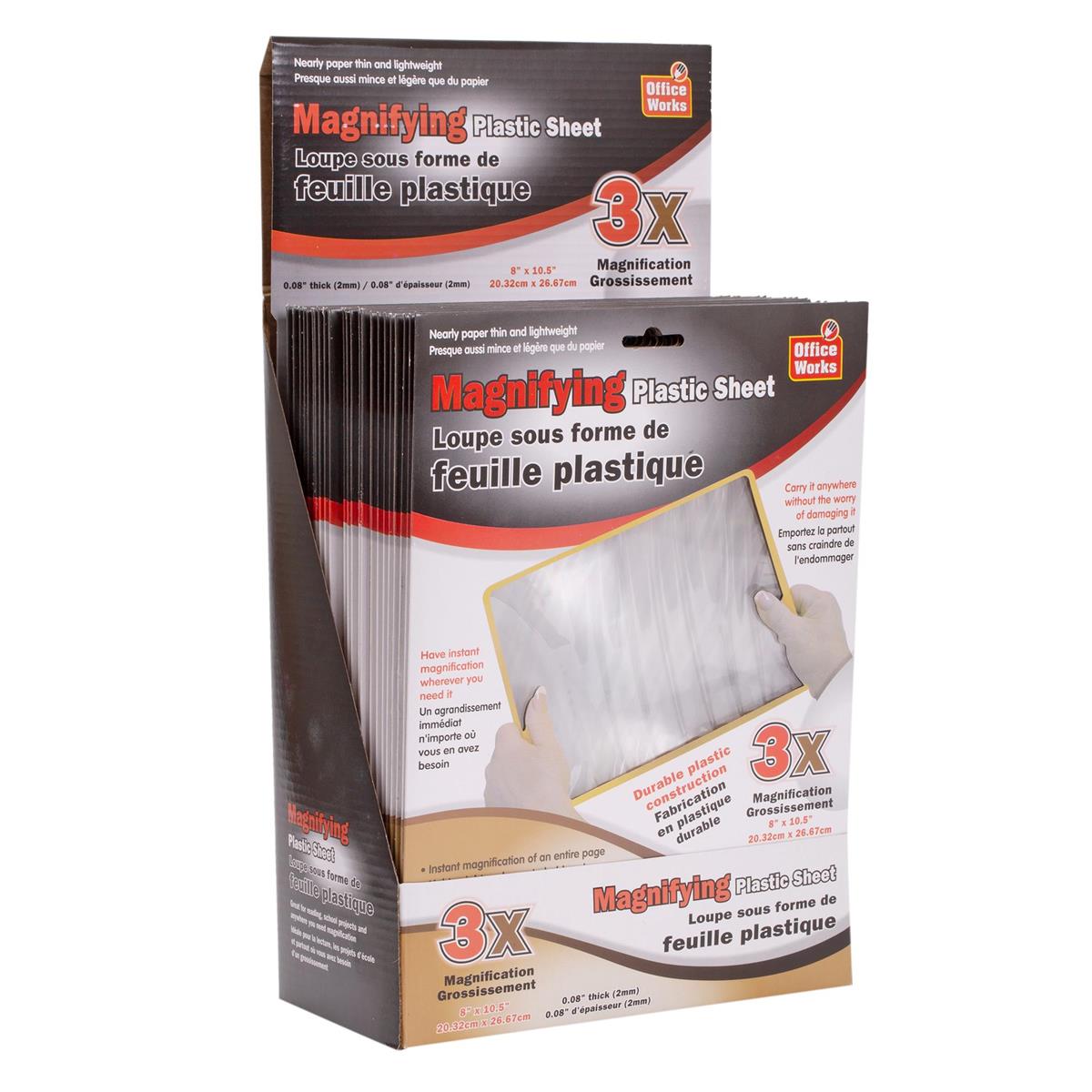 O.WKs. 8.5" x 11" Magnifier Sheet, 3X, Colour Envelop, 24/dsp