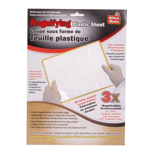 O.WKs. 8.5" x 11" Magnifier Sheet, 3X