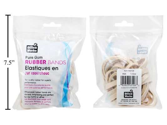 O.WKs. #64 Rubber Bands, 1.5oz, zip lock bag