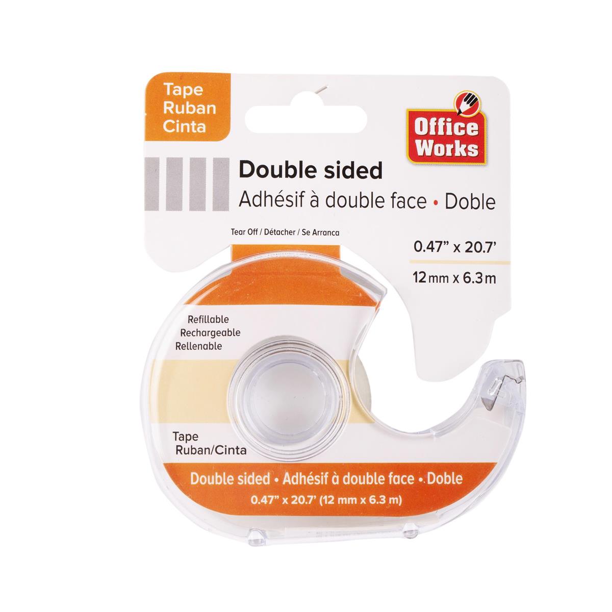 O.Wks. Double Sided Tape, 12mm x 6.3m, hanging card