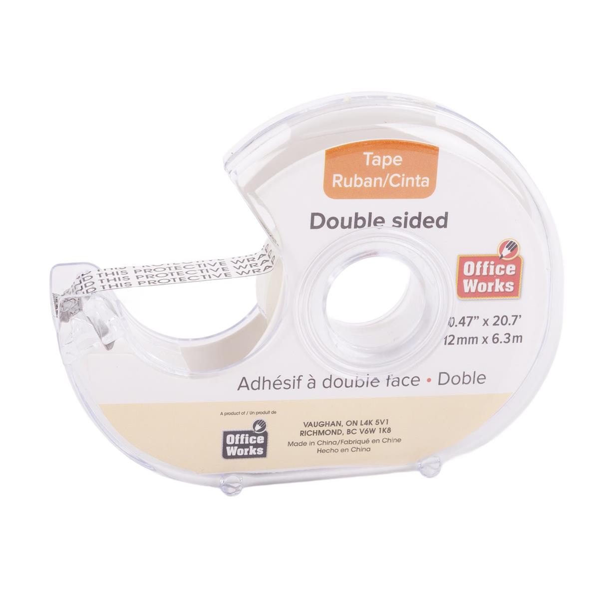 O.Wks. Double Sided Tape, 12mm x 6.3m, hanging card