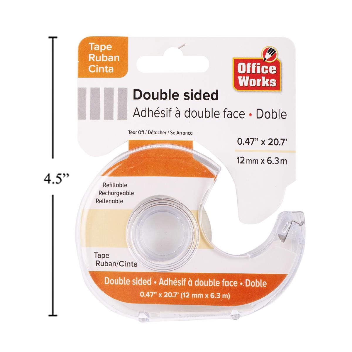 O.Wks. Double Sided Tape, 12mm x 6.3m, hanging card