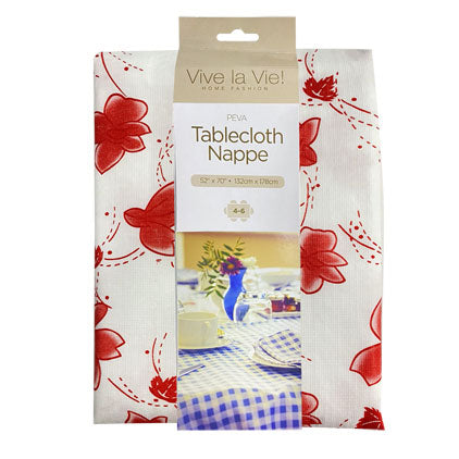 *Tablecloth Peva - Flannel Back Flowers 52"x70"