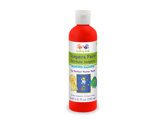 Krafty Kids Paint: 250ml Tempera (8.45oz) G) Red