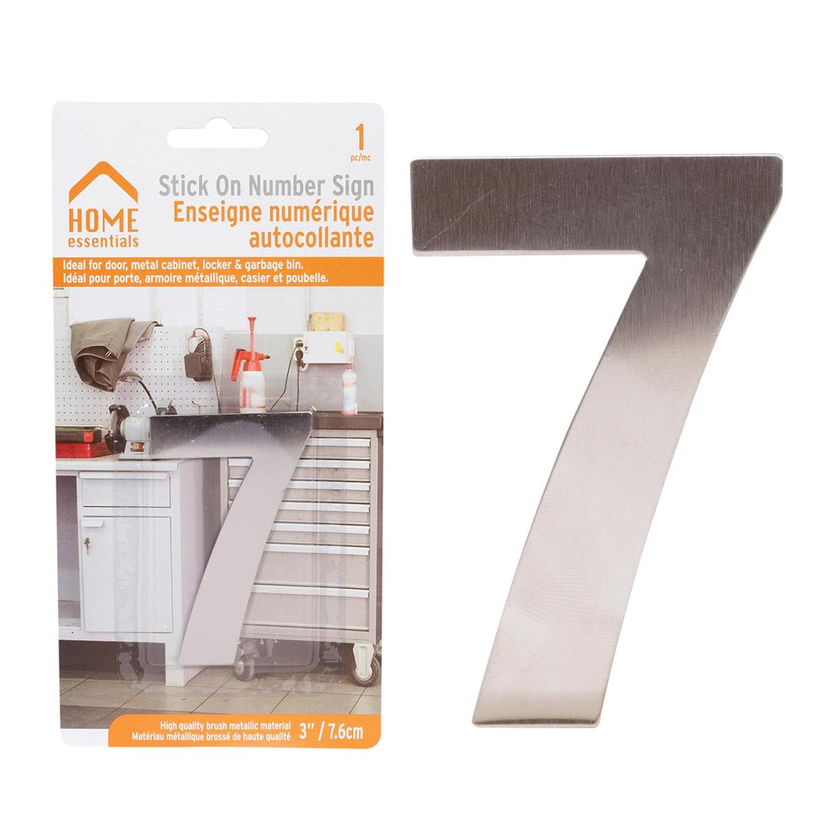 H.E. 3"#7 Adhesive Number Sign, SS B/C