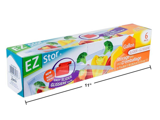 EZ-Stor 6-pc 10.5x11"(1-gal) Zipper  slide Large Storage Bag (A387831)