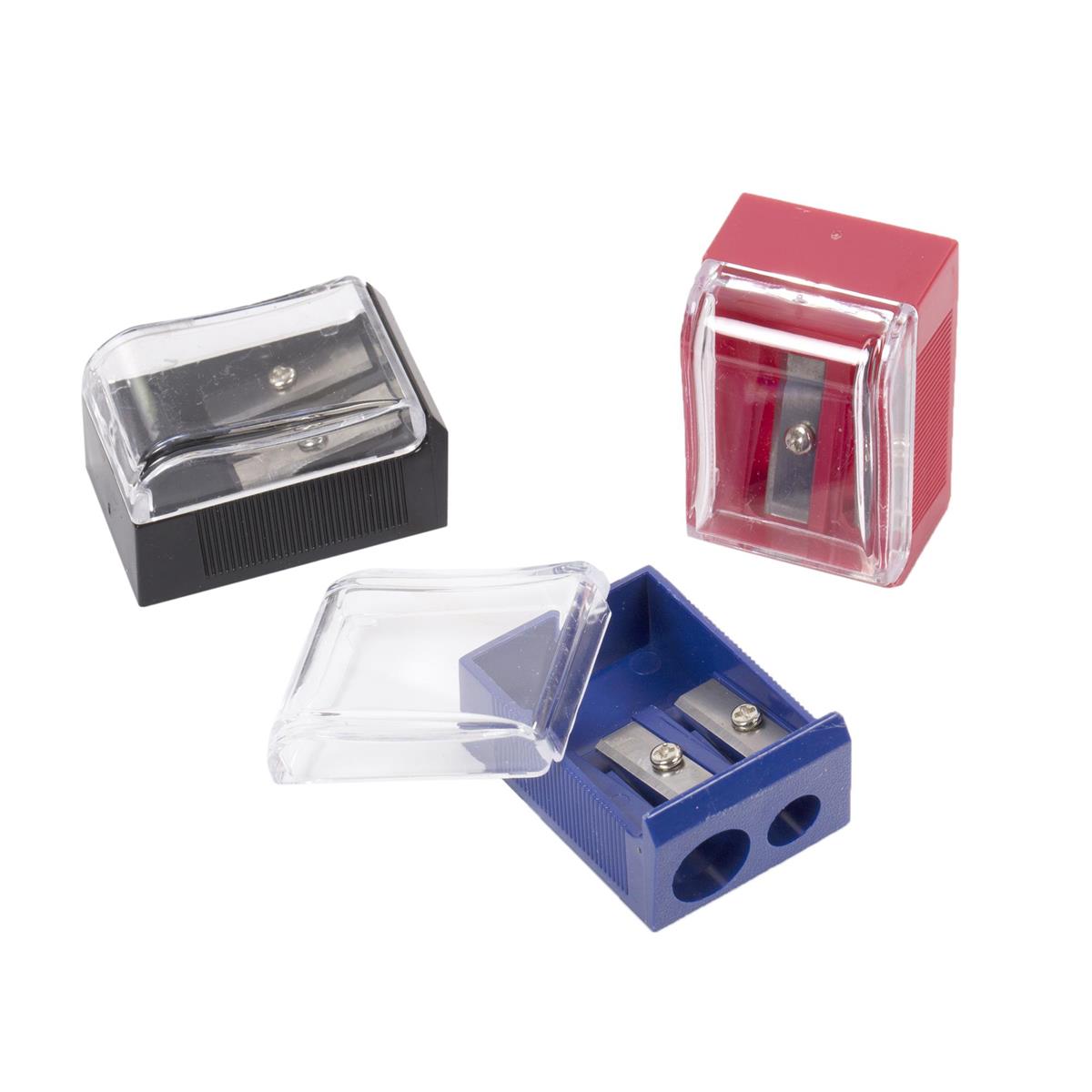 O.WKs.3-Pc Pencil Sharpener, Double  Blade Sharpener,3c, b/c (A115606)