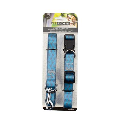 TPU MEDIUM DOG LEASH SET-TURQ.2.0x35-55cm