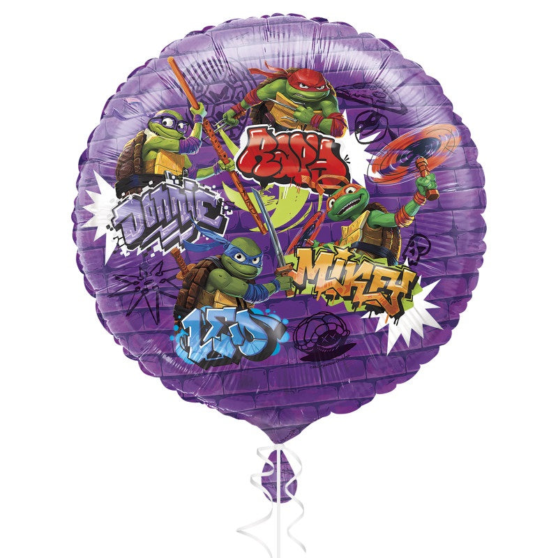 TMNT Mutant Mayhem Round 18" Foil Balloon  Packaged