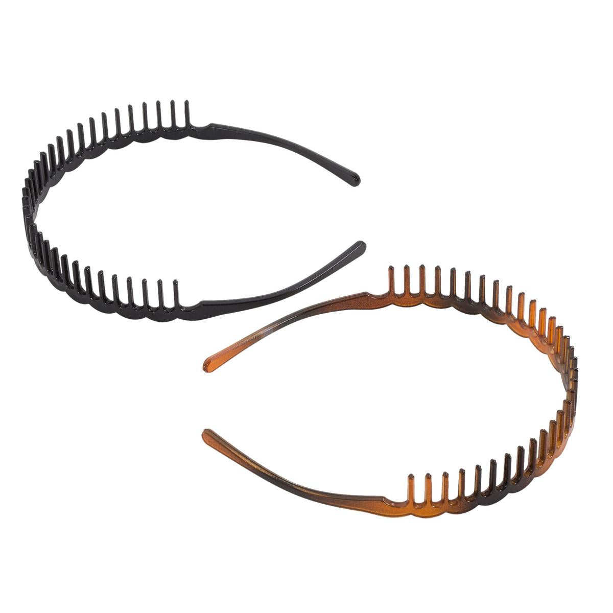 Stylin, 2pcs Headband, comb, black & tort, hc