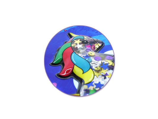 Handmade Sticker: 4.9"x7.3" 3D Shaker Series B) Unicorn