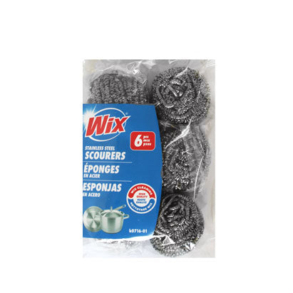 6PK STAINLESS STEEL SCOURERS 15g