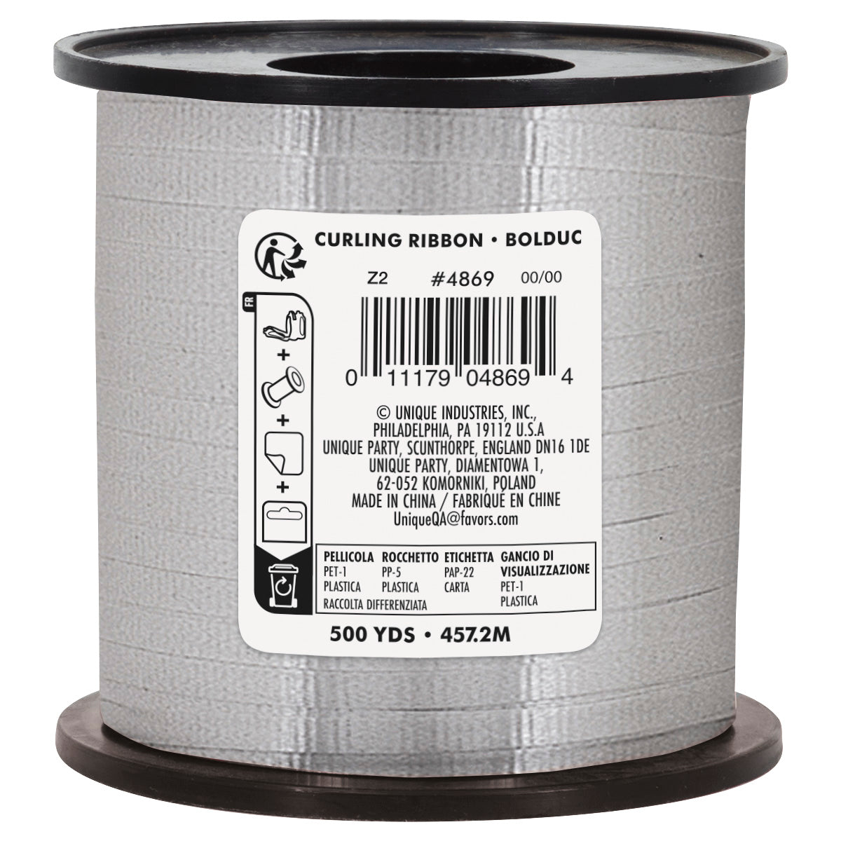 Silver Curling Ribbon – 500 Yards Balloon & Gift Ribbon