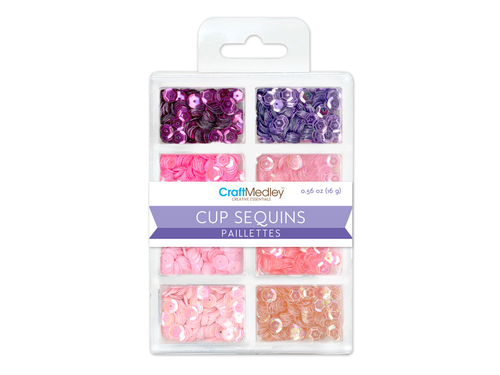 Craft Medley: 6mm Cup Sequins 25g Plastic Case 8-comp E) Princess