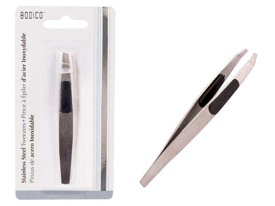 Bodico S/S Tweezer w/Grippers, b/c, col. black grip, inner box, (HZ)