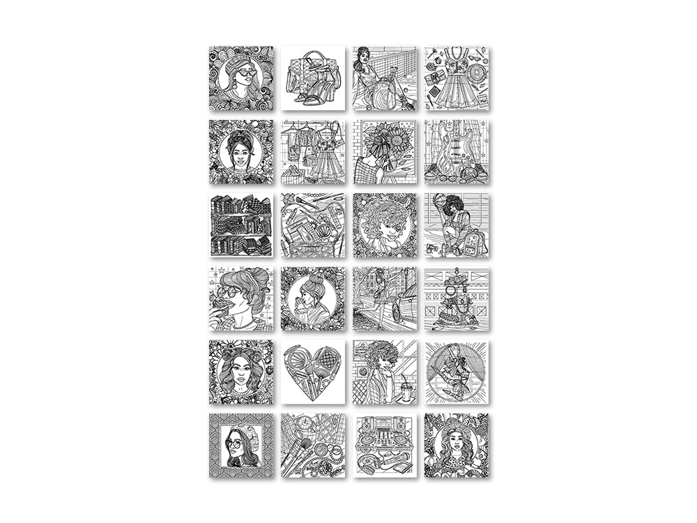 Color Factory: Glitter Coloring Pad 8.25"X8.25" 180Gsm 24Sht K) Glamorous