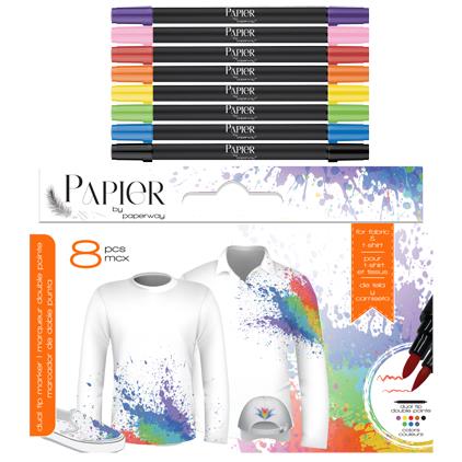 FABRIC MARKER 8PK-TWIN TIP 8PK-TWIN PENS