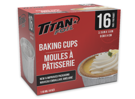 TITAN-FOIL BAKING CUPS 16/PKx24/CS