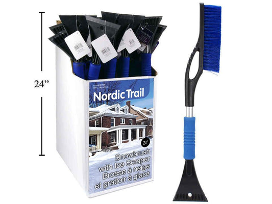 Nordic T. 24" Snowbrush w/Ice Scraper, 24/Vertical PDQ, hang tag