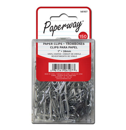 150 PAPER CLIPS - 28mm CLEAR COATED