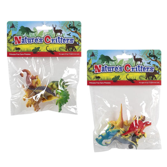 Nature's Critters, 6-pc, Dinosaur PVC bag, 2/s, header card(CS)