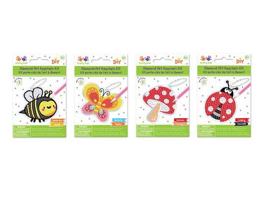 Krafty Kids Kit: Diamond Painting DIY Keychain Kit Assorted 1eax4styles A) Outdoor Splendor