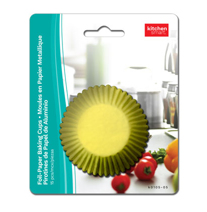 FOIL-PAPER BAKING CUPS LARGE, 15PCS
