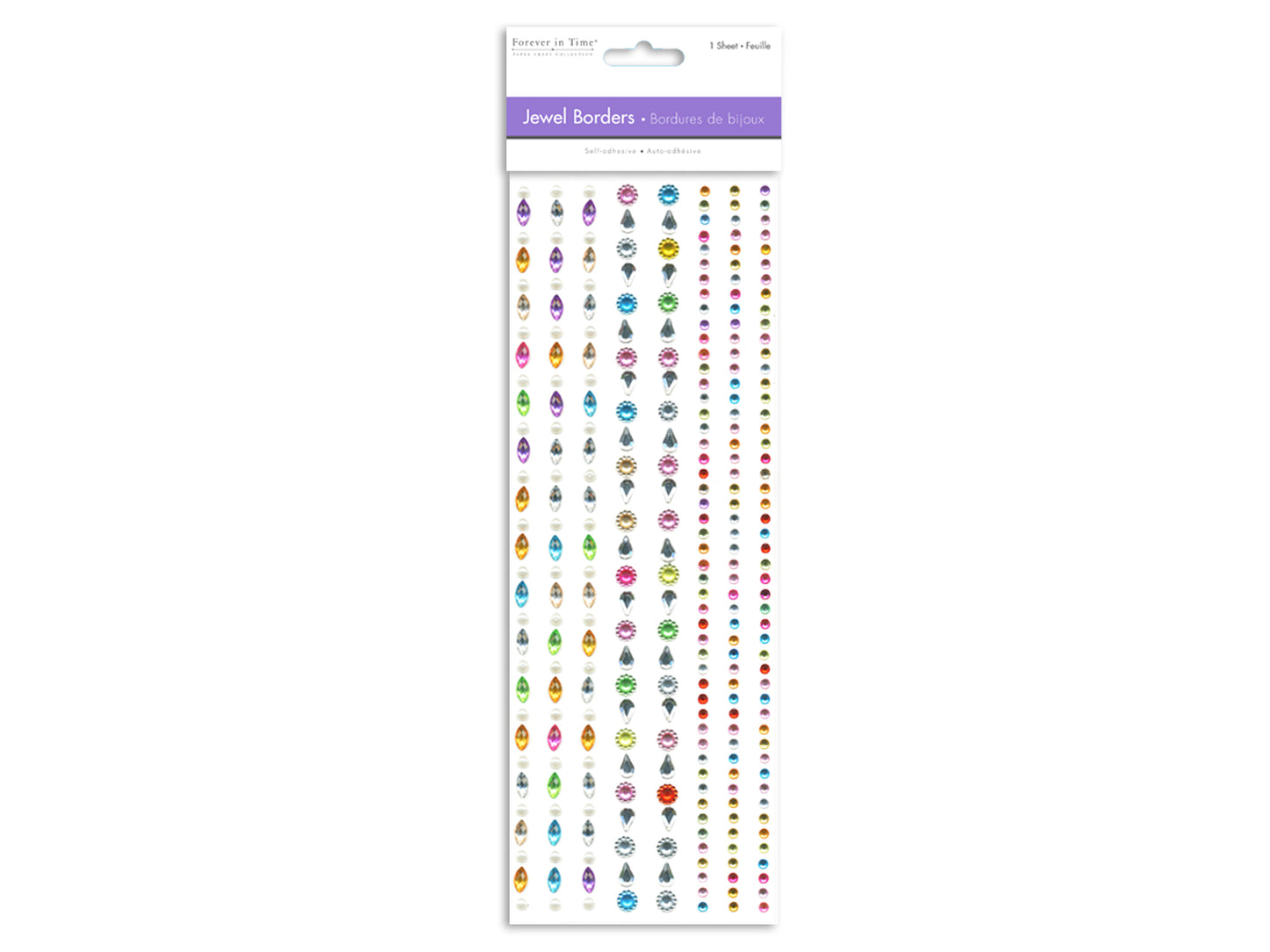 Paper Craft Sticker: 10cmx27cm Jewel Borders P) It's Raining Gems