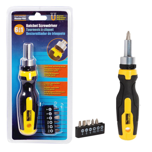 H.E. Master Pro 7-PC Ratchet Screwdriver set, Double blister