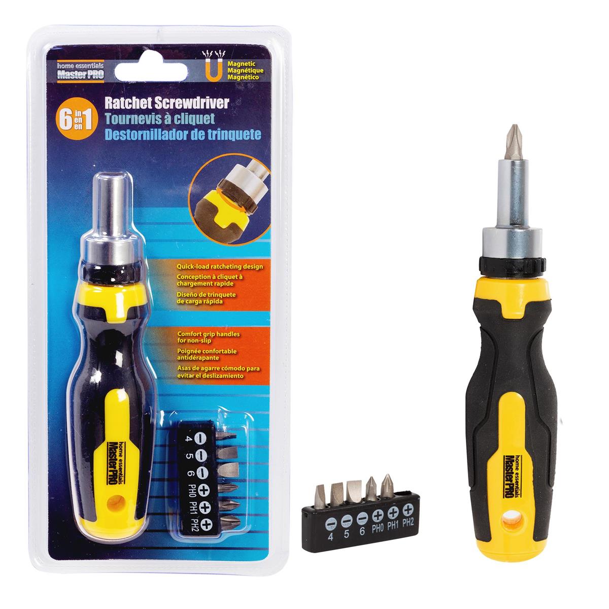 H.E. Master Pro 7-PC Ratchet Screwdriver set, Double blister