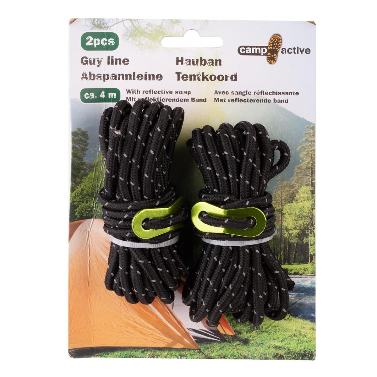 Camping 2pk 4m Tent Guyline, tie on card