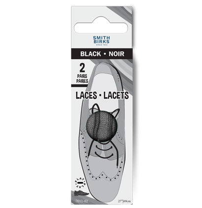 27" LACES - FLAT (2PR) BLACK