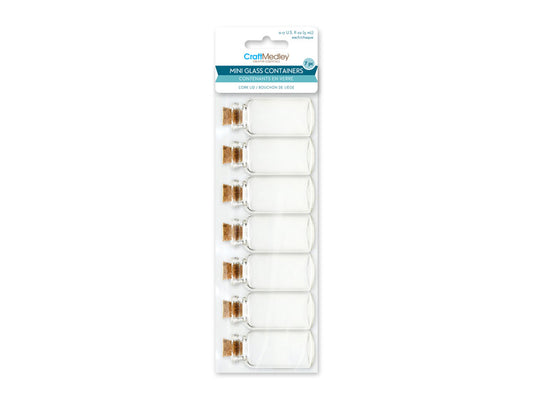 Glass Bottles: Mini Containers w/Cork Lid x7 5ml