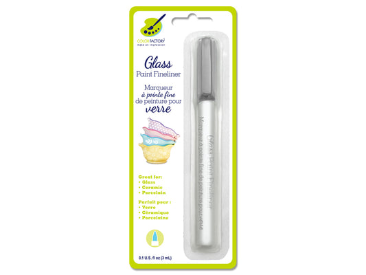 Color Factory: Glass Marker Ceramic/Porcelain Fineliner Permanent 3ml F) Metallic Silver