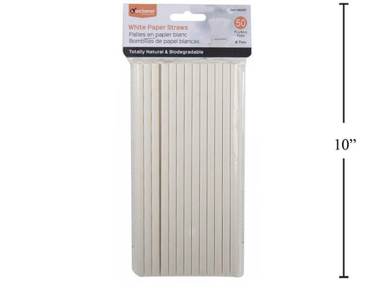 Luciano 50-pc Natural Paper Straws, PBH