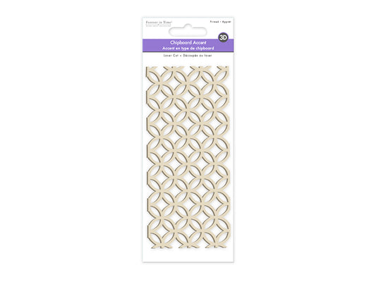Paper Craft Emb: Laser-Cut Primed Chipboard Accents F) Interlaced Circles