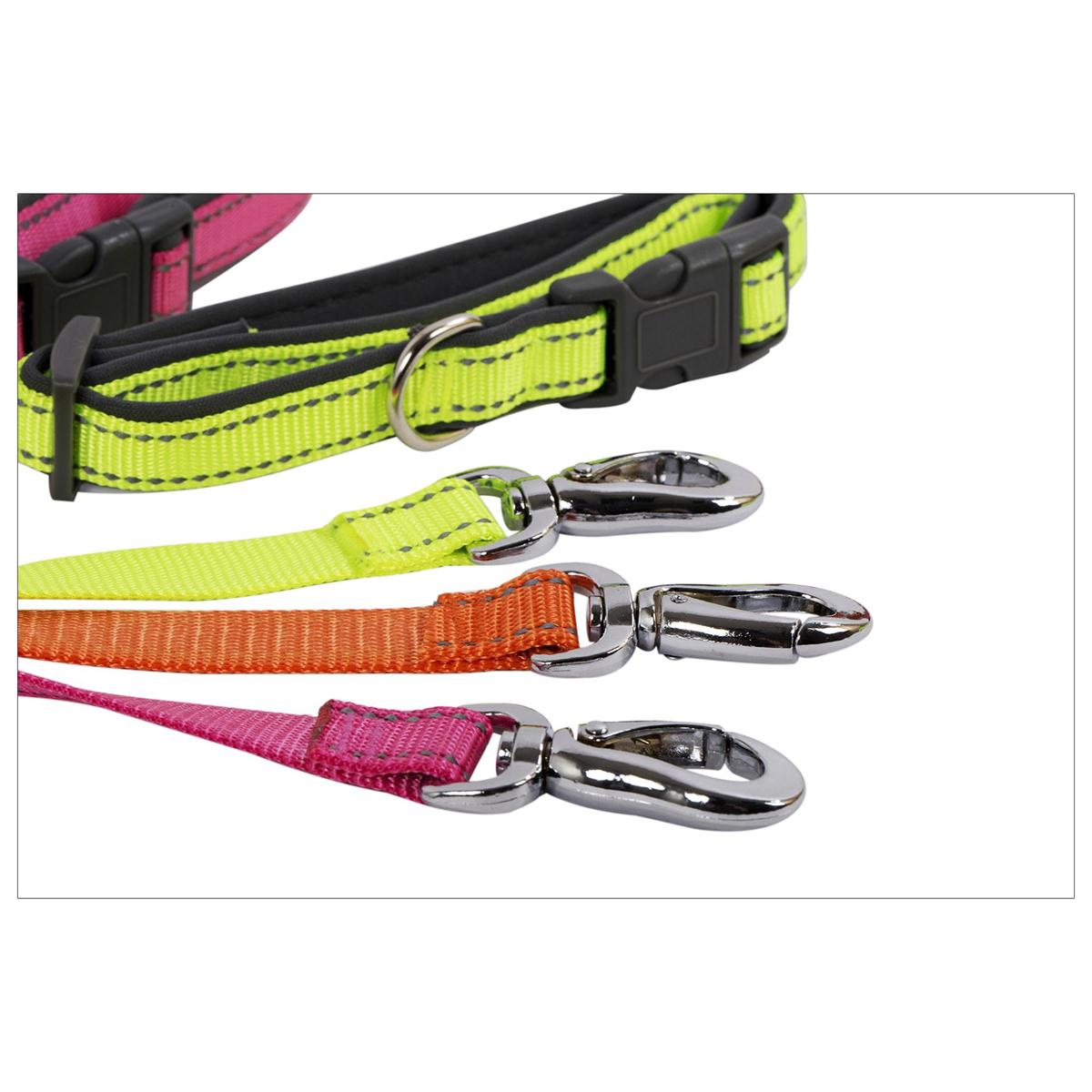 Reflective Dog Collar & Leash Set - 1pc - Adjustable (8"-14")