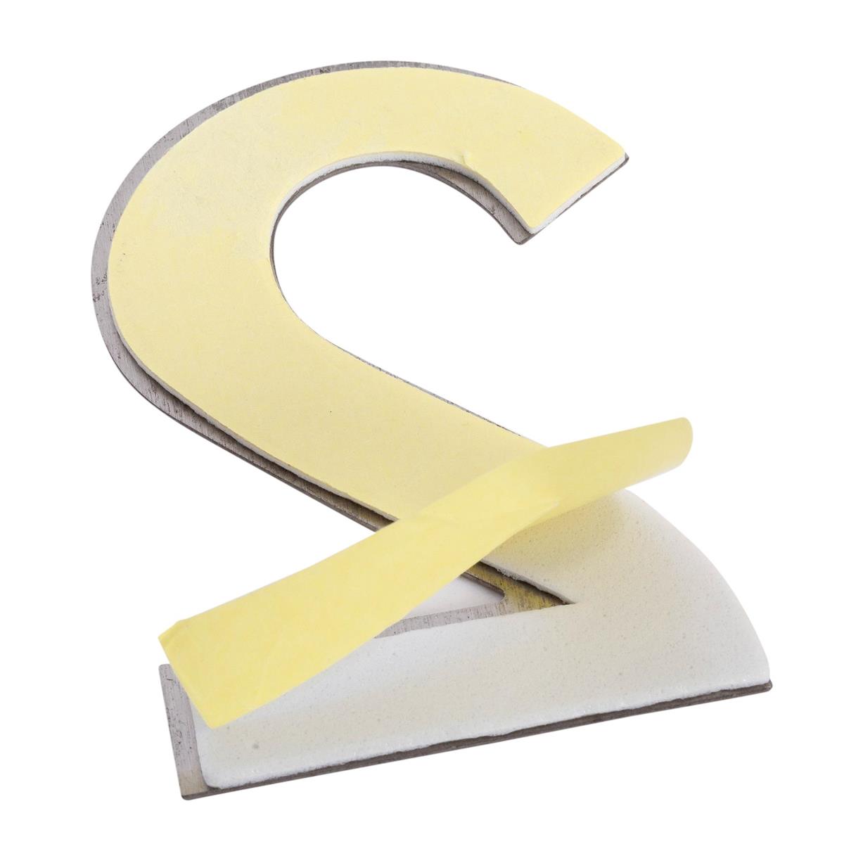 H.E. 3"#2 Adhesive Number Sign, SS B/C