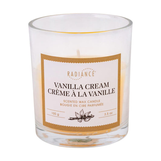 4.5oz Glass Jar Scented Candle, 2.9"H, Vanilla Cream, col label