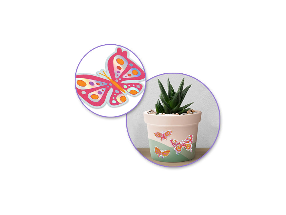 Paper Craft Sticker: 3.9"x7.5" Vinyl Holographic B) Butterfly