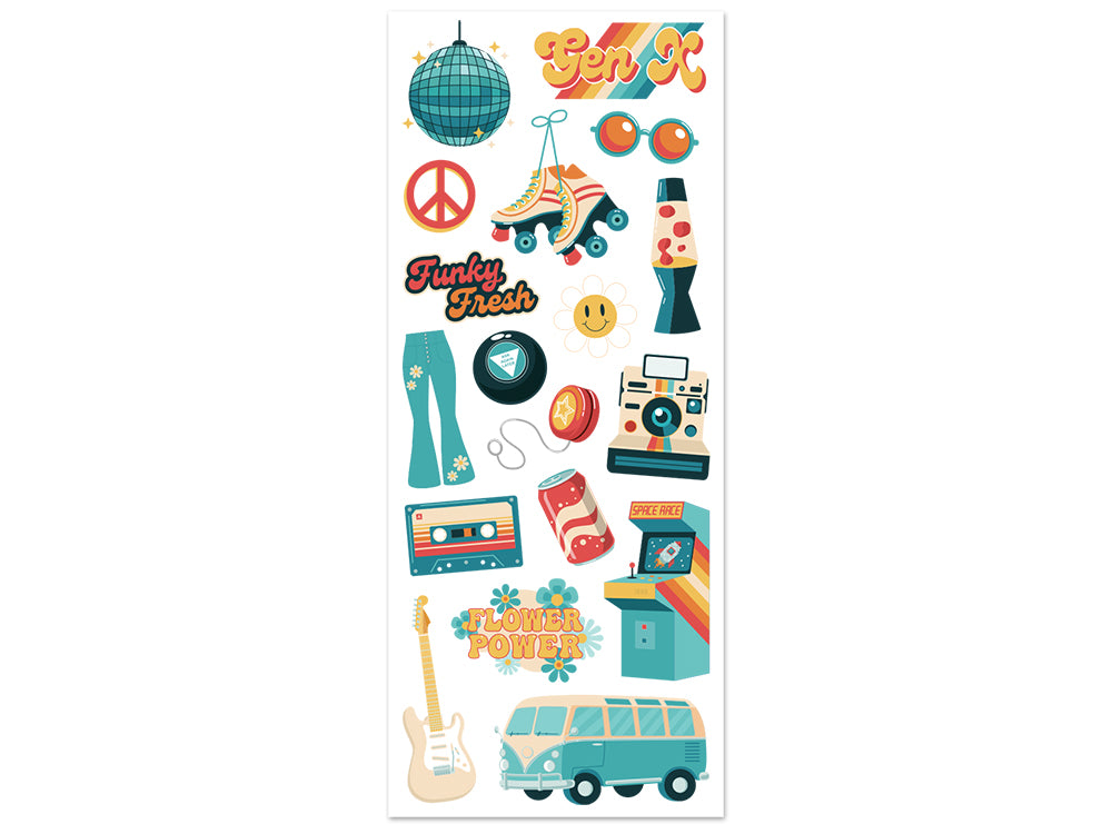 Paper Craft Sticker: 5"x12" Classic Themes 'Clear' Photo Safe 10) Generation X