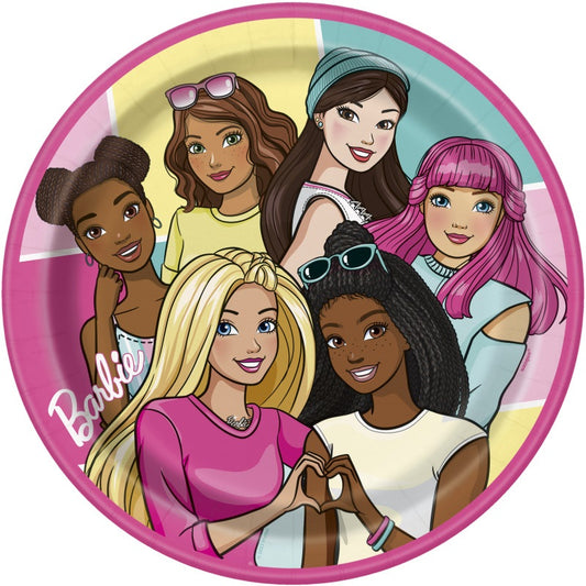 Barbie Round 9" Dinner Plates  8ct