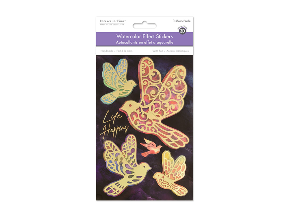 Handmade Sticker: 4.9"x7.3" 3D Gold Foil Fold-Up C) Birdie (Copy)