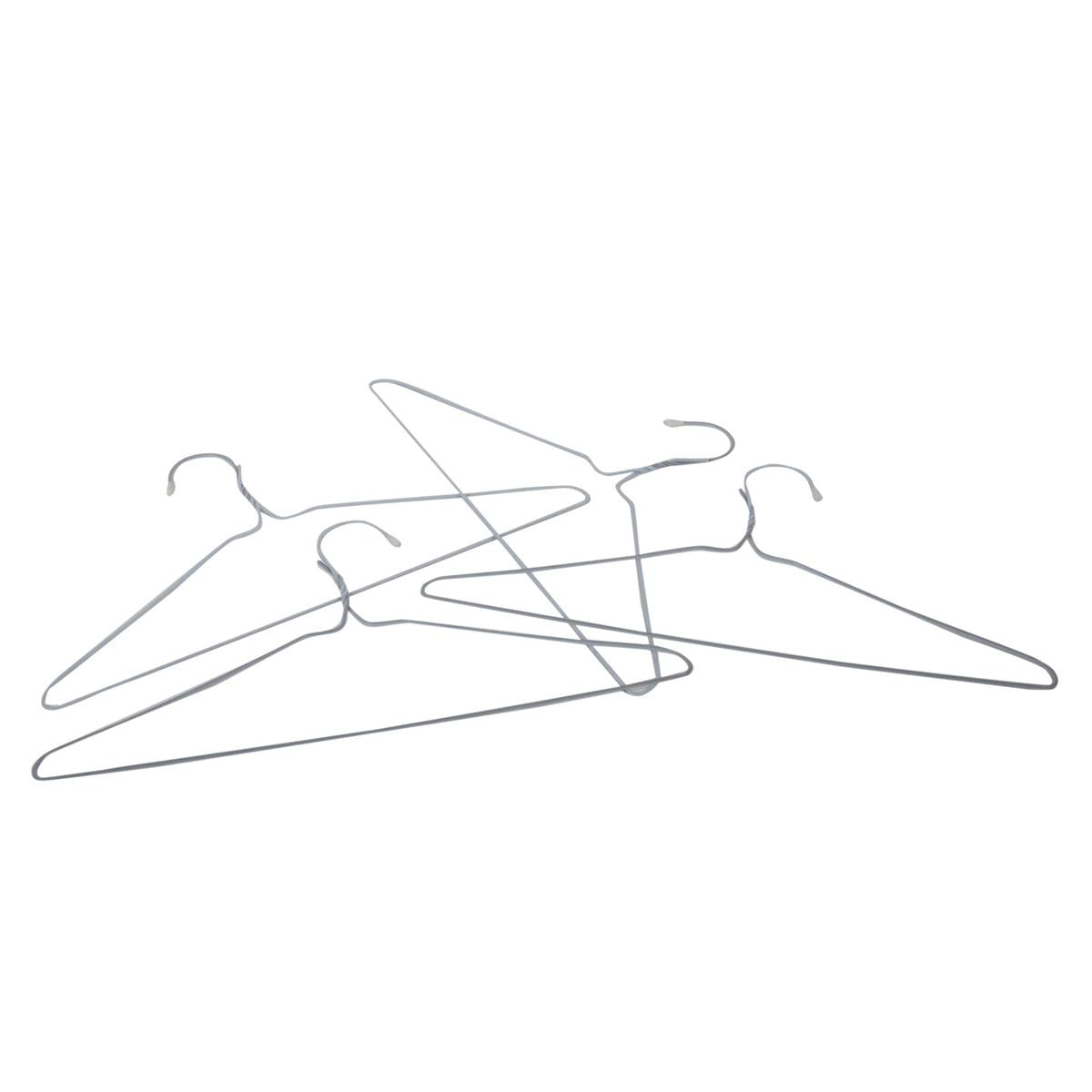 H.E. 4-pc Vinyl Coated Hangers, sleeve card. Blue & White