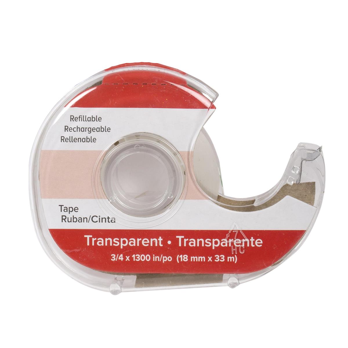 O.WKs. 3/4"x1300" Transparent Tape w/Dispenser, header