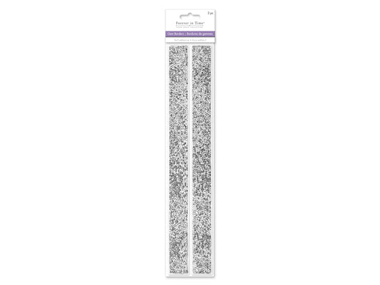Paper Craft Sticker: 1"x12" Crushed Diamond Gem Borders x2 D) Ice