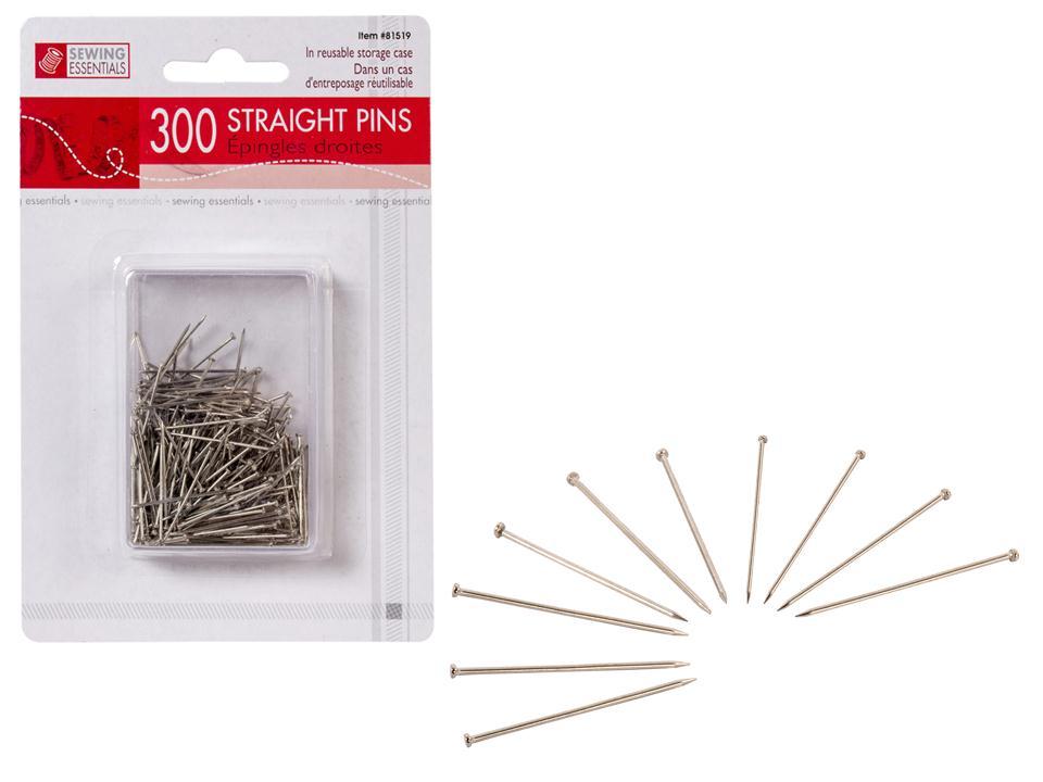 Sewing E. 300-pc Straight Pins  with Storage Case, b/c