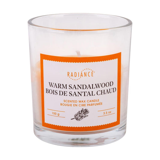 4.5oz Glass Jar Scented Candle, 2.9"H, Warm Sandalwood, col label