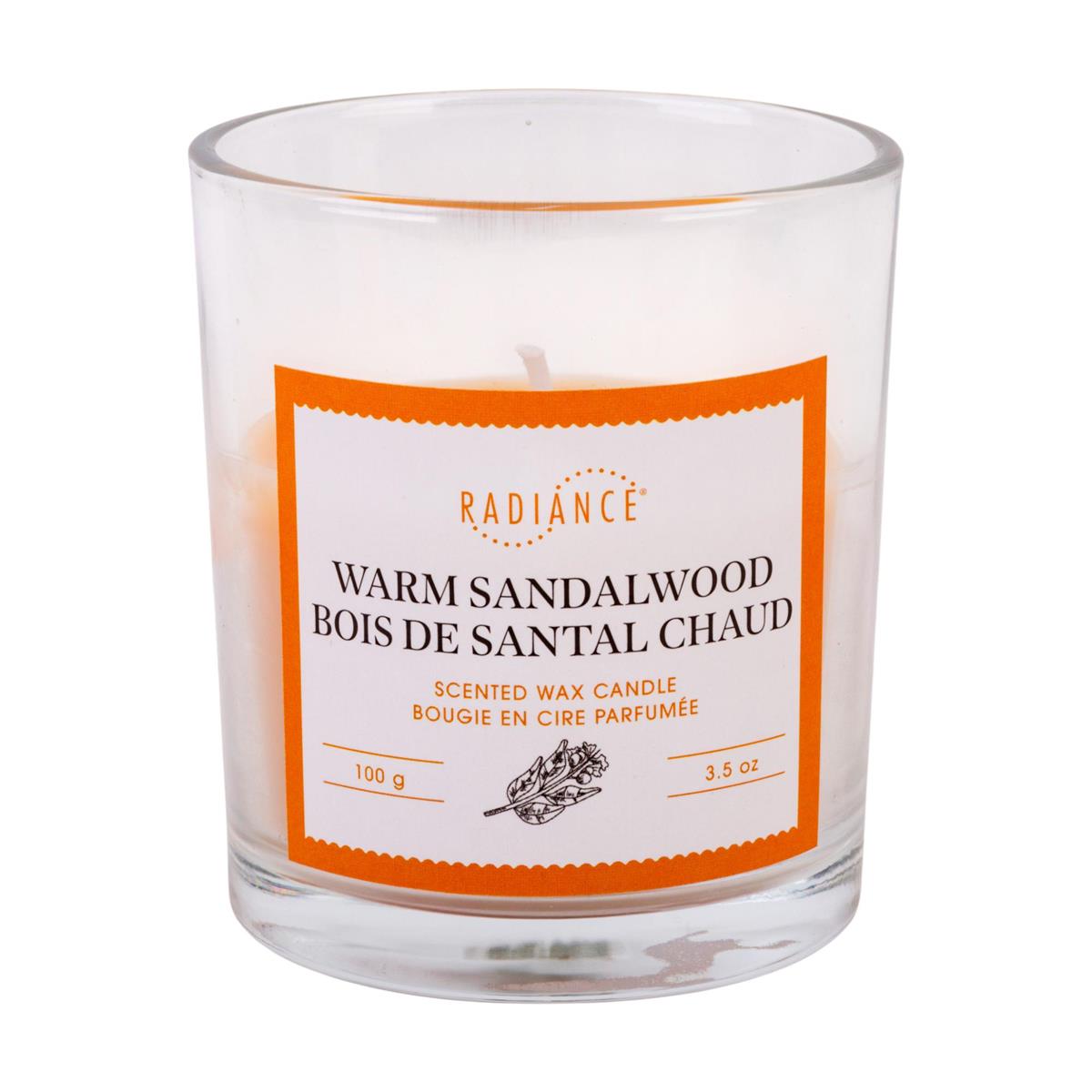 4.5oz Glass Jar Scented Candle, 2.9"H, Warm Sandalwood, col label